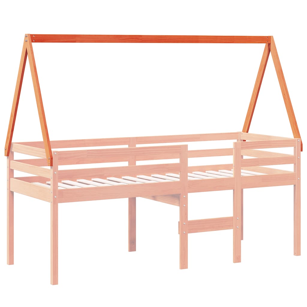 Techo De Cama Infantil Madera Maciza Pino Marrón 209x85,5x88 Cm_2