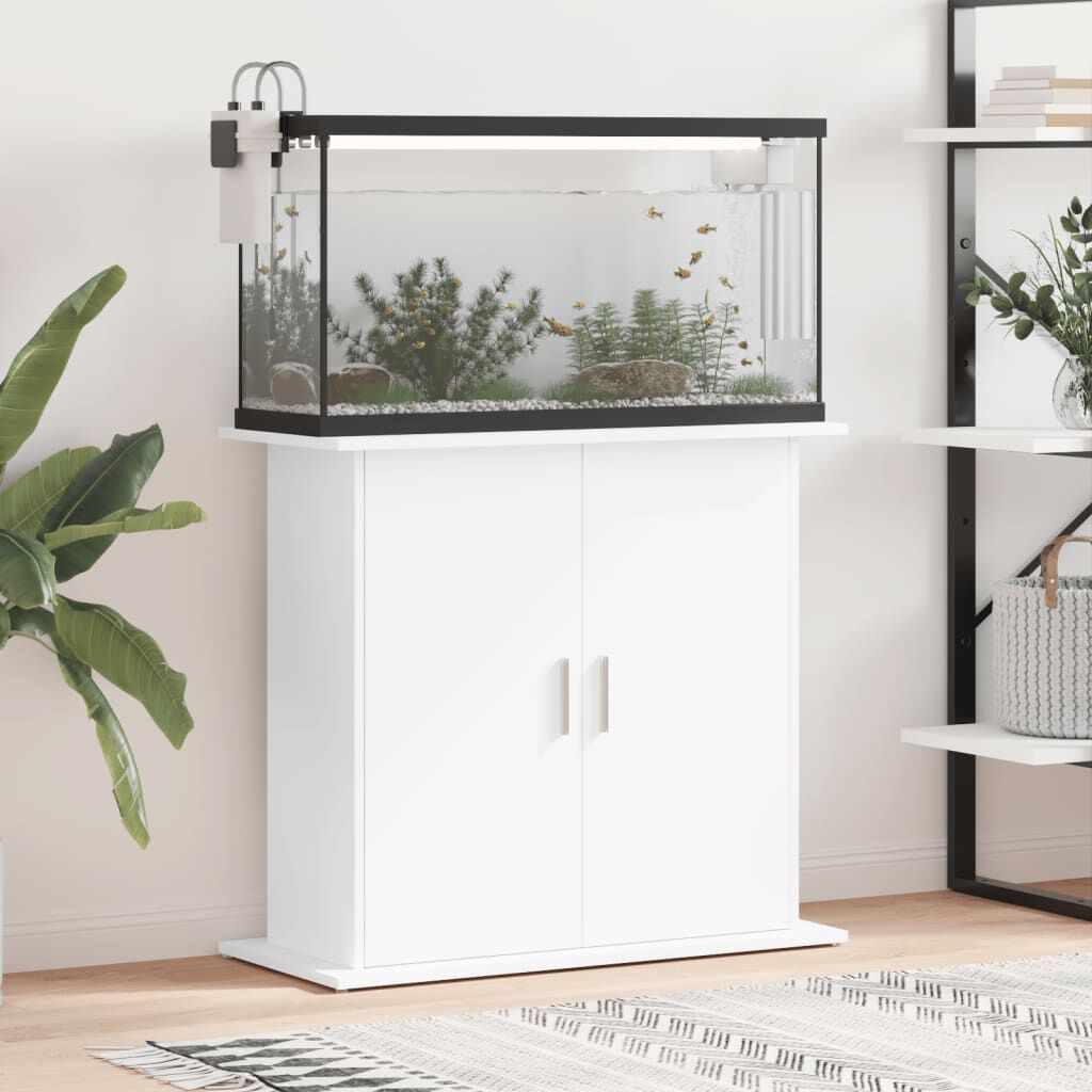Vidaxl Soporte Para Acuario Madera De Ingeniería Blanco 81x36x73 Cm_1