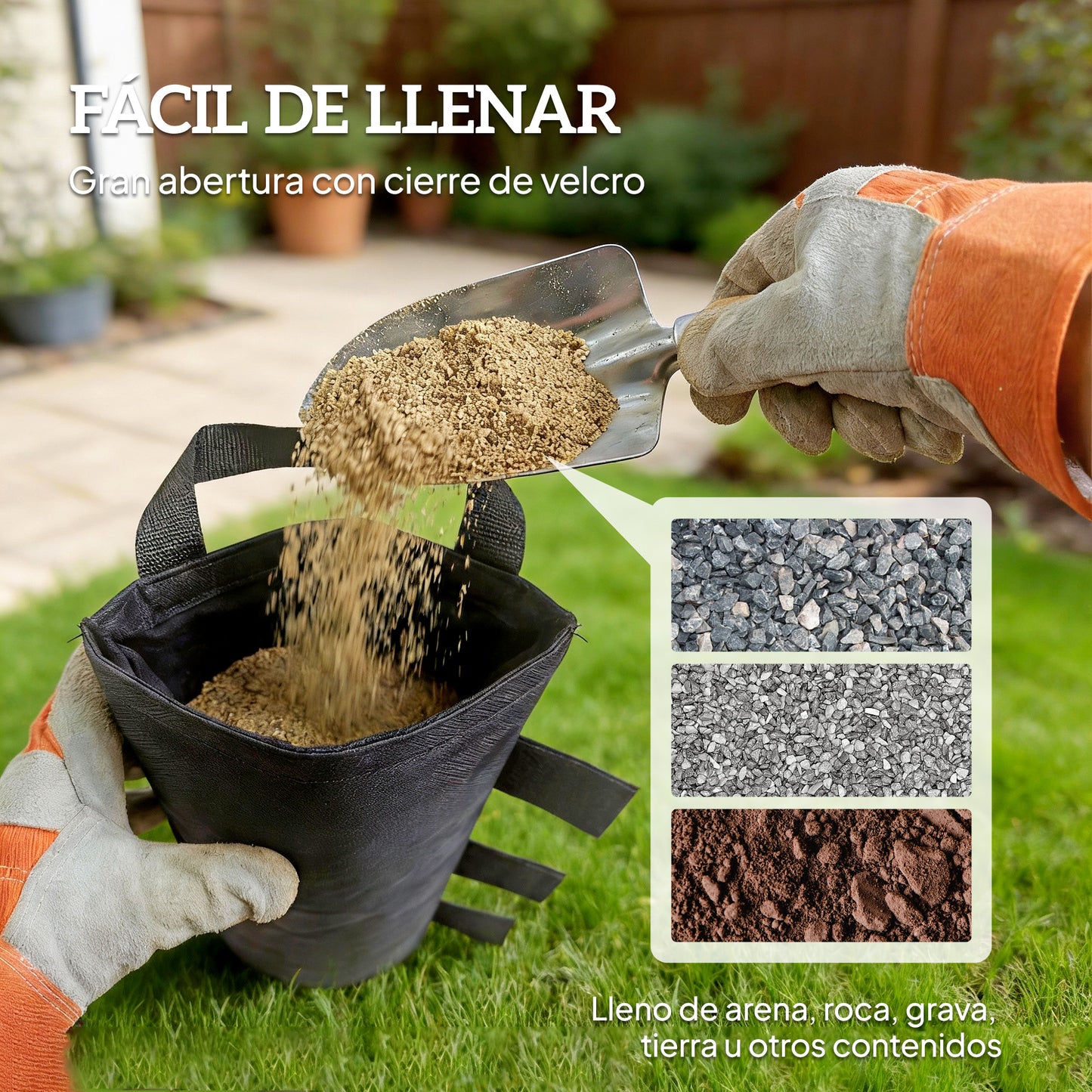 Outsunny Pack 8 Pesos De Tela Oxford Para Carpas Cenador Pabellón Negro_5