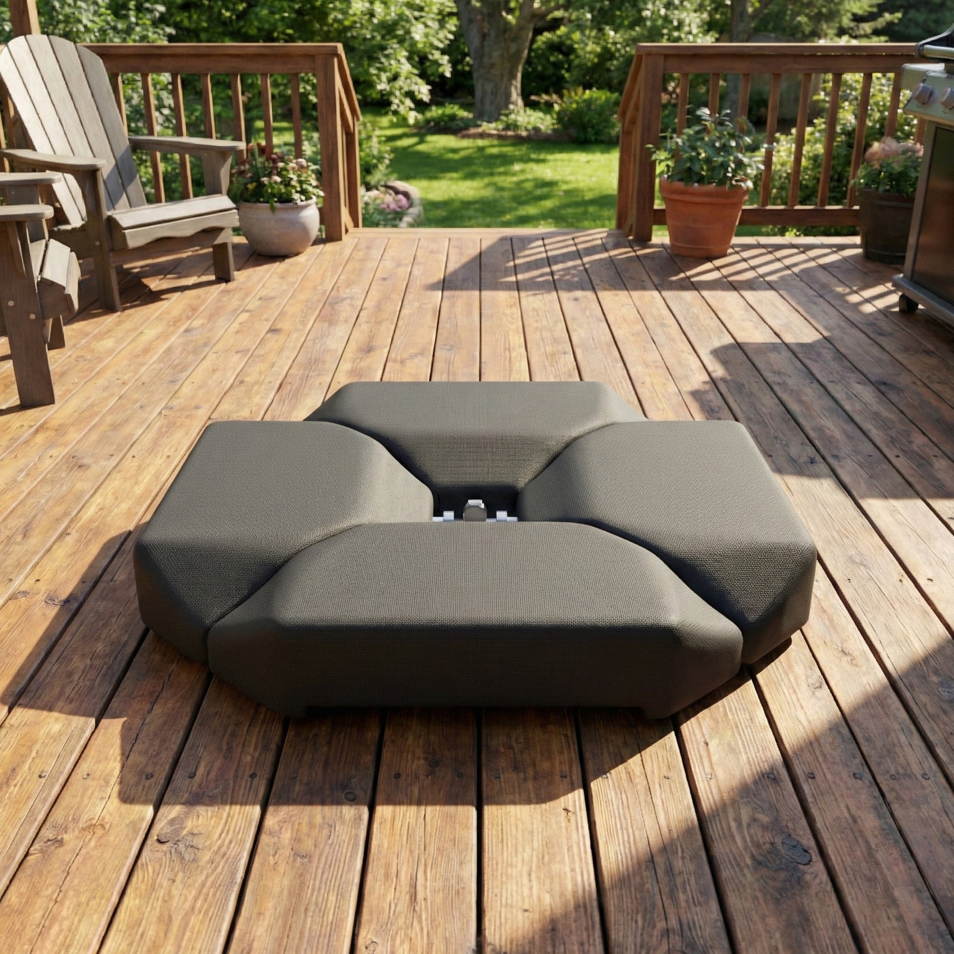 Outsunny Base De Sombrilla Cantilever 4 Piezas Rellena Agua 77 Kg O Arena 100 Kg_3
