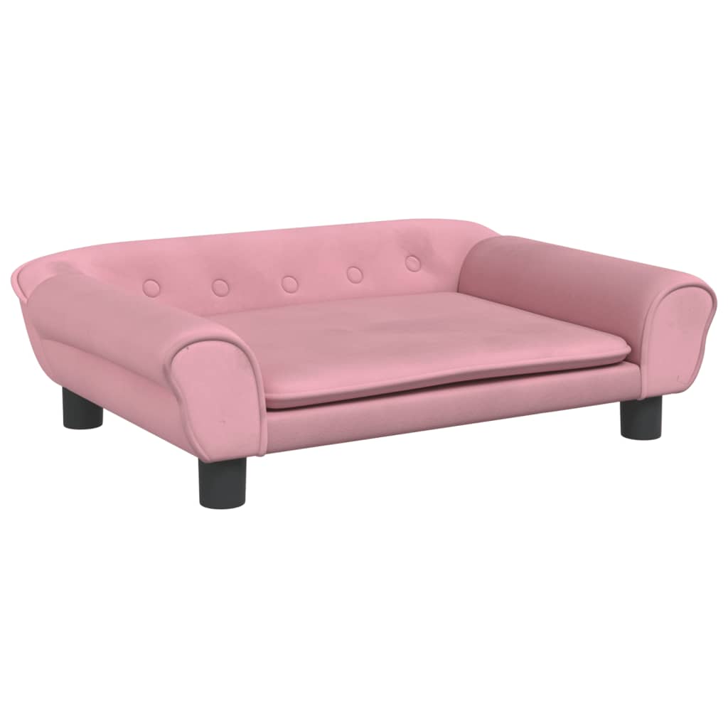 Cama Para Perros De Terciopelo Rosa 70x48x22 Cm / Vetonek_3