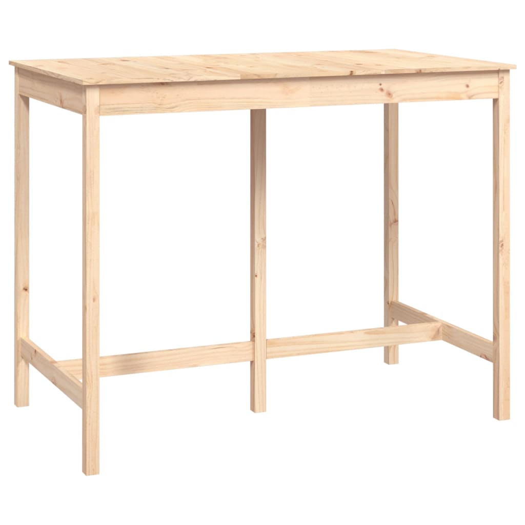 Mesa Alta De Bar De Madera Maciza De Pino 140x80x110 Cm_0