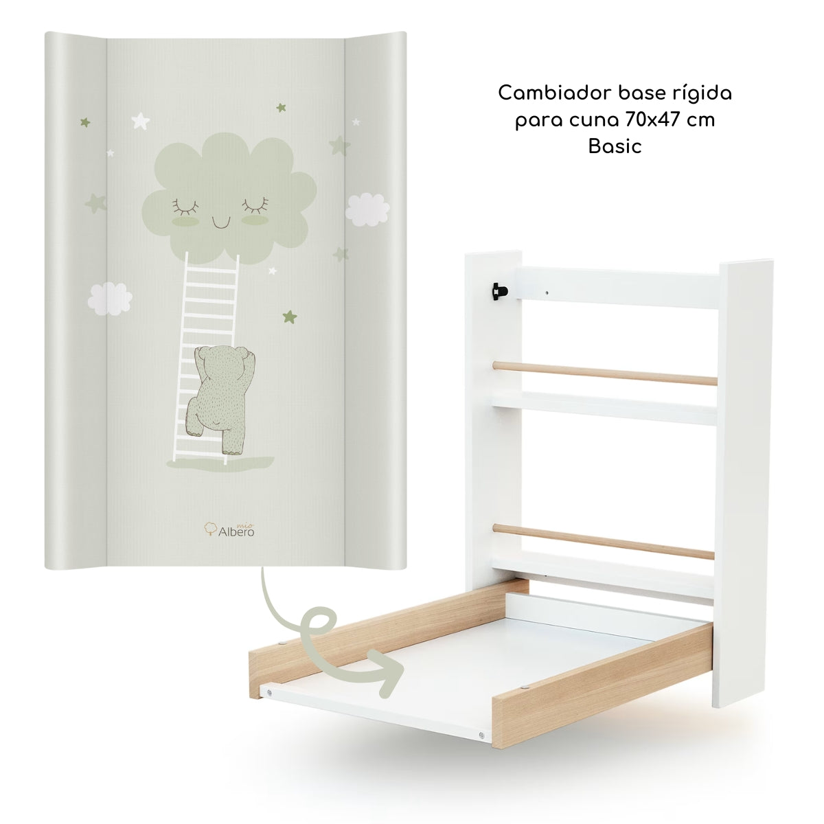 Basic Cambiador Base Rígida 70x47cm Cuna Y Cómoda 2 En 1_3