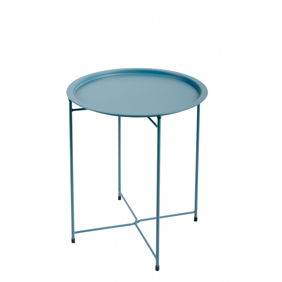 Mesa Auxiliar Plegable, Mesa De Jardín Plegable De Acero Azul 46x52cm- Mobiliario De Jardín_0