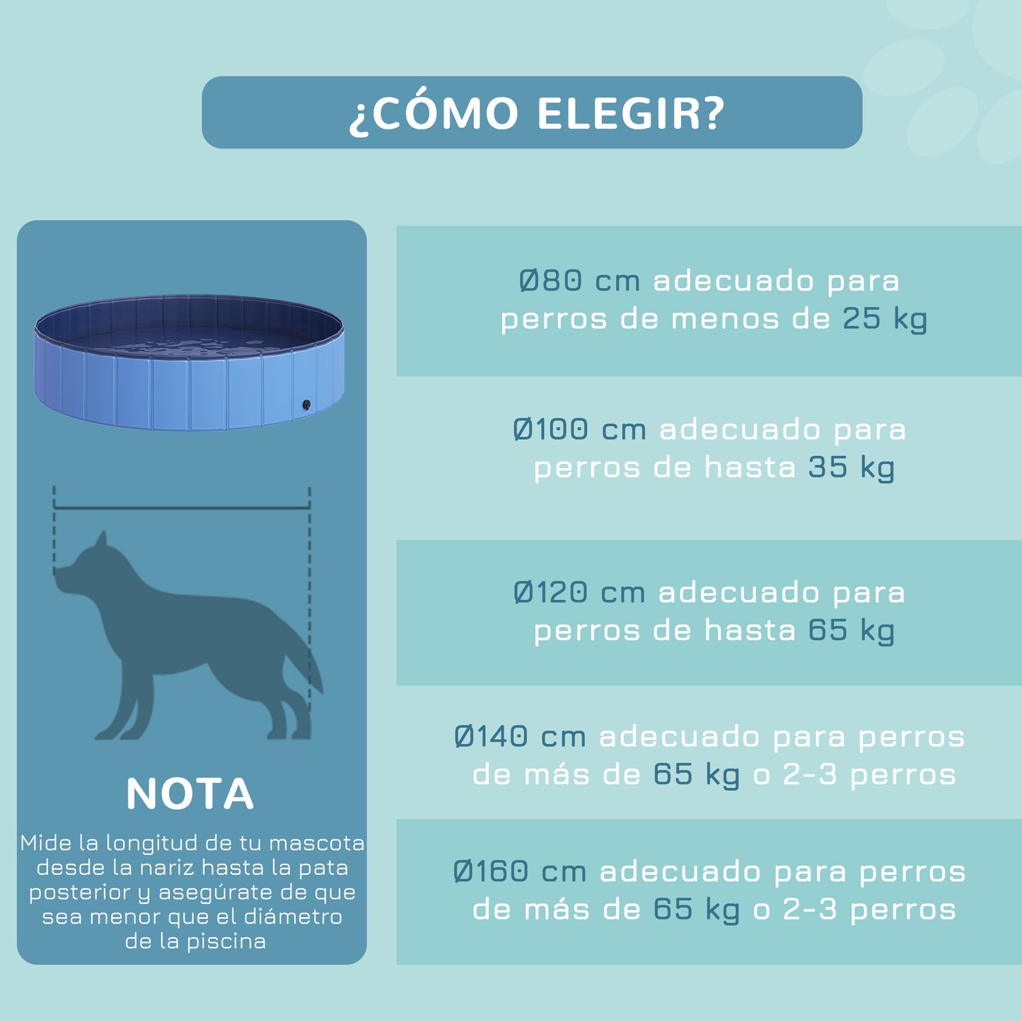 Pawhut Piscina Plegable Para Perros Bañera De Pvc Interior Y Exterior Ø140x30cm_3