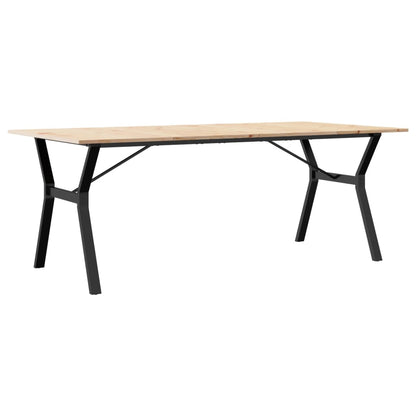 Mesa De Comedor Marco Y Madera Maciza Pino Y Acero 200x100x75cm_4