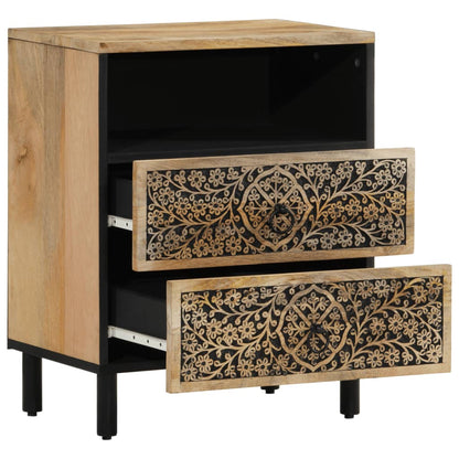 Mesita De Noche Madera Maciza De Mango 50x33x60 Cm_2