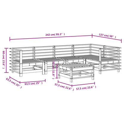 Vidaxl Juego Muebles De Jardín 6 Piezas Madera Maciza Pino Marrón Miel_2