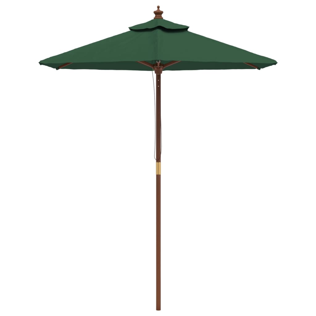 Sombrilla De Jardín Con Poste De Madera Verde 196x231 Cm_1