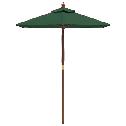 Sombrilla De Jardín Con Poste De Madera Verde 196x231 Cm_1