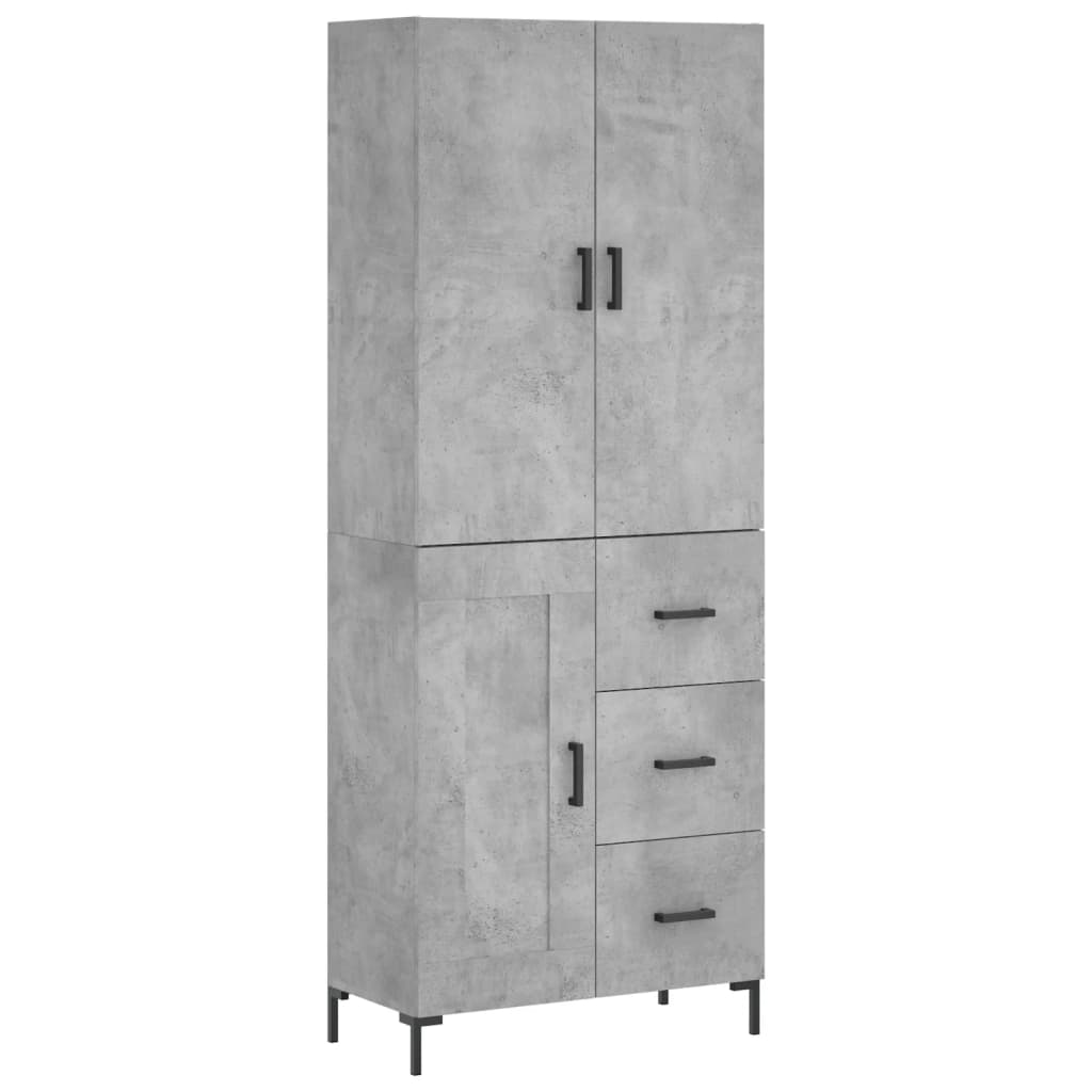 Aparador Alto Madera Contrachapada Gris Hormigón 69,5x34x180 Cm_1