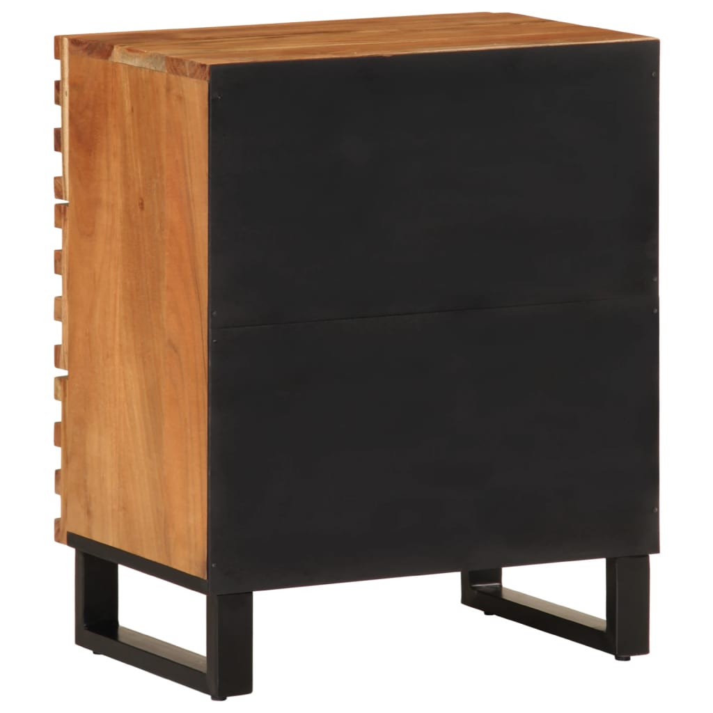 Mesita De Noche Madera Maciza De Acacia 50x34x62 Cm_3