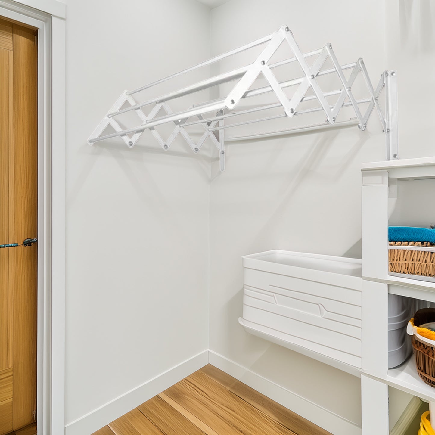 Tendedero Extensible De Pared En Metal 60cm X 3m_3