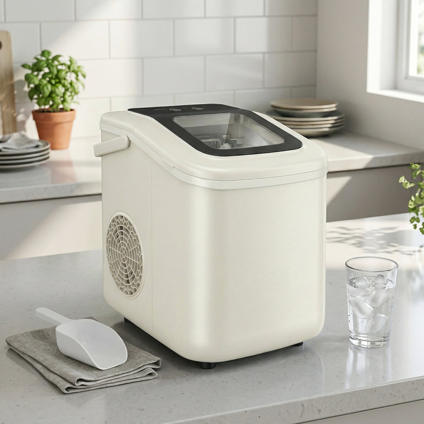 Homcom Máquina De Hielo Autolimpiable 12 Kg/24h 9 Cubitos Listos En 7 Minutos_1