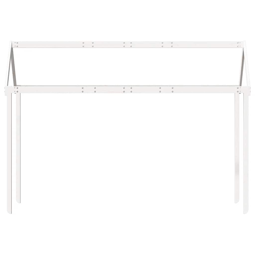 Techo De Cama Infantil Madera Maciza Blanco 217x85,5x154 Cm_3