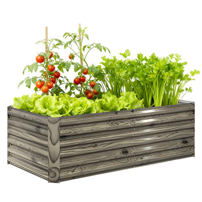 Outsunny Jardinera Exterior Grande Rectangular De Acero Galvanizado_0