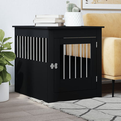 Jaula Para Perros Madera De Ingeniería Negro 64,5x80x71 Cm_1
