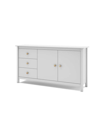 Aparador 2 Puertas 3 Cajones Maxi Acabado Blanco, 80cm(alto) 130cm(ancho) 40cm(fondo)_5