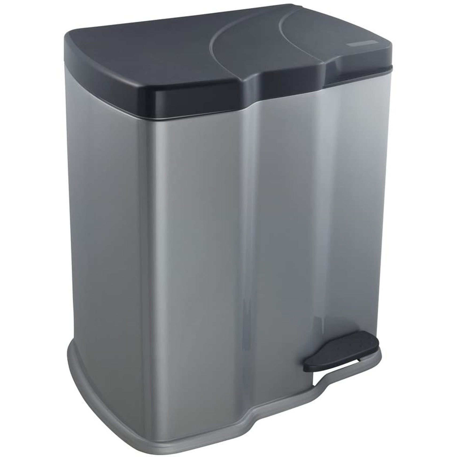 Cubo De Basura Con 2 Compartimentos, 7 L + 15 L, Gunnar, Plateado