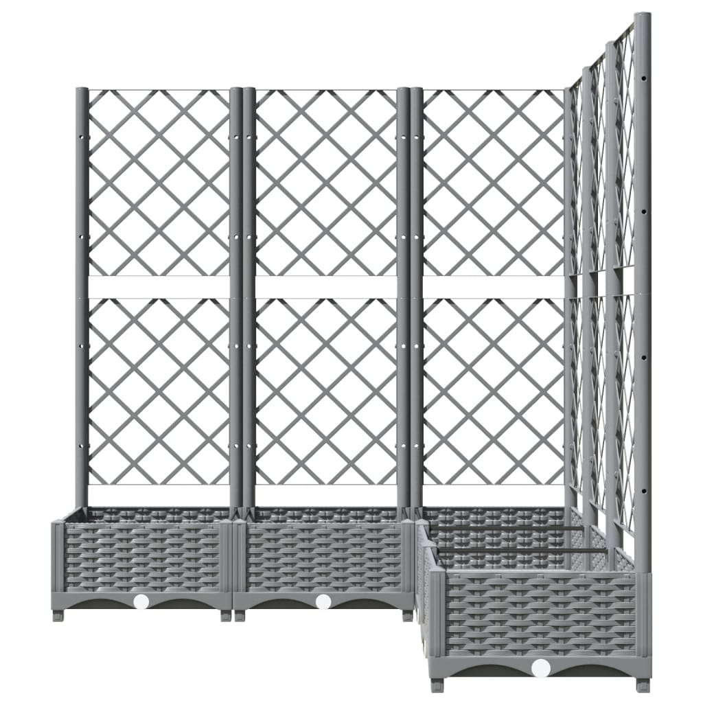Jardinera Con Enrejado Pp Gris Claro 120x120x121,5 Cm_2