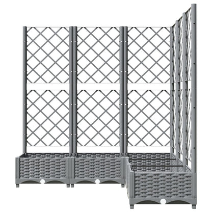 Jardinera Con Enrejado Pp Gris Claro 120x120x121,5 Cm_2