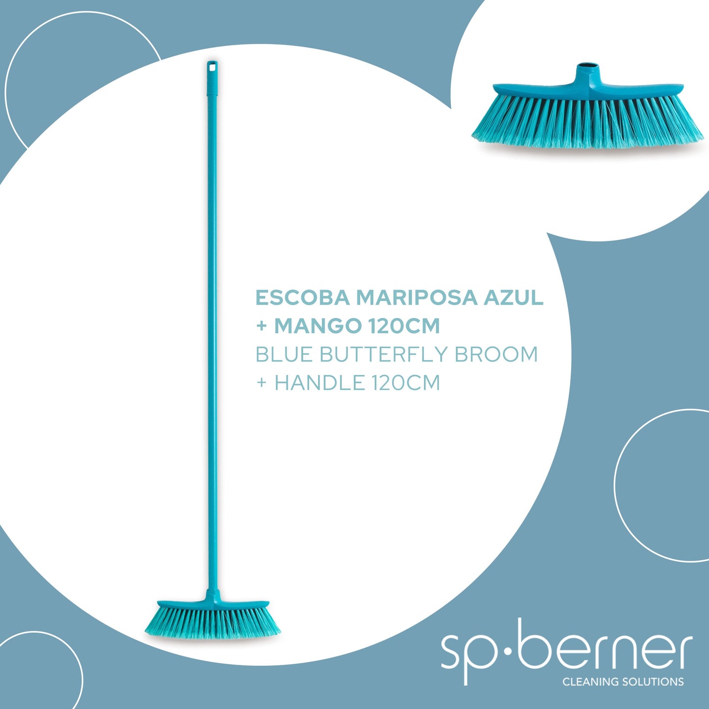Escoba Mariposa + Mango 120cm Azul_2