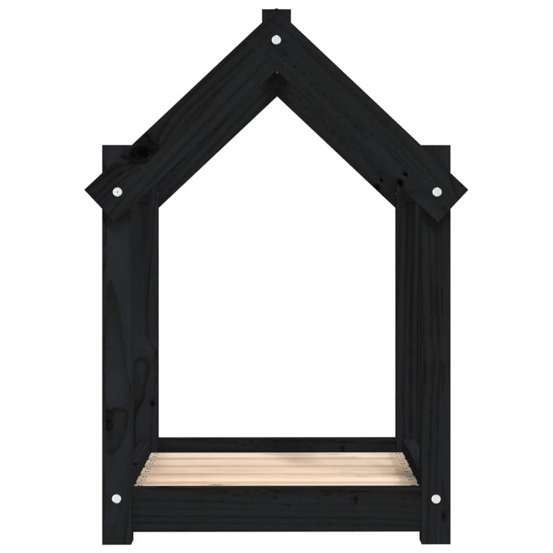 Vidaxl Cama Para Perros Madera Maciza De Pino Negro 61x50x70 Cm_5