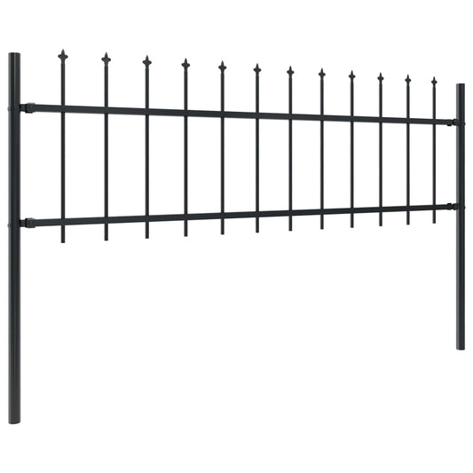 Valla De Jardín Con Puntas De Lanza Acero Negro 11,9x0,6 M / Vetonek_0