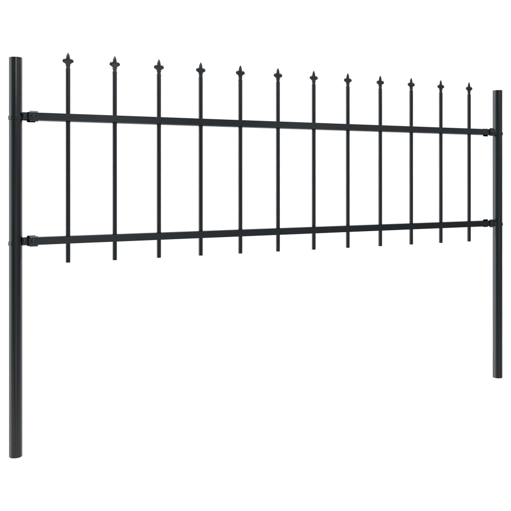 Valla De Jardín Con Puntas De Lanza Acero Negro 6,8x0,6 M / Vetonek_2