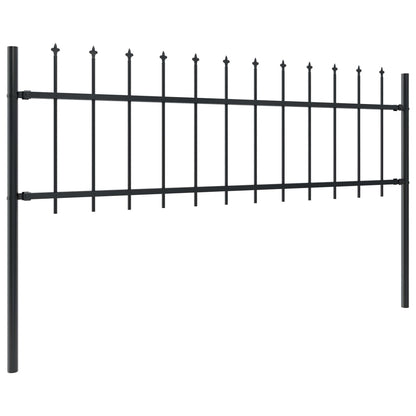 Valla De Jardín Con Puntas De Lanza Acero Negro 15,3x0,6 M / Vetonek_4