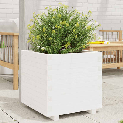 Jardinera Madera Maciza De Pino Blanco 50x50x49,5 Cm_1