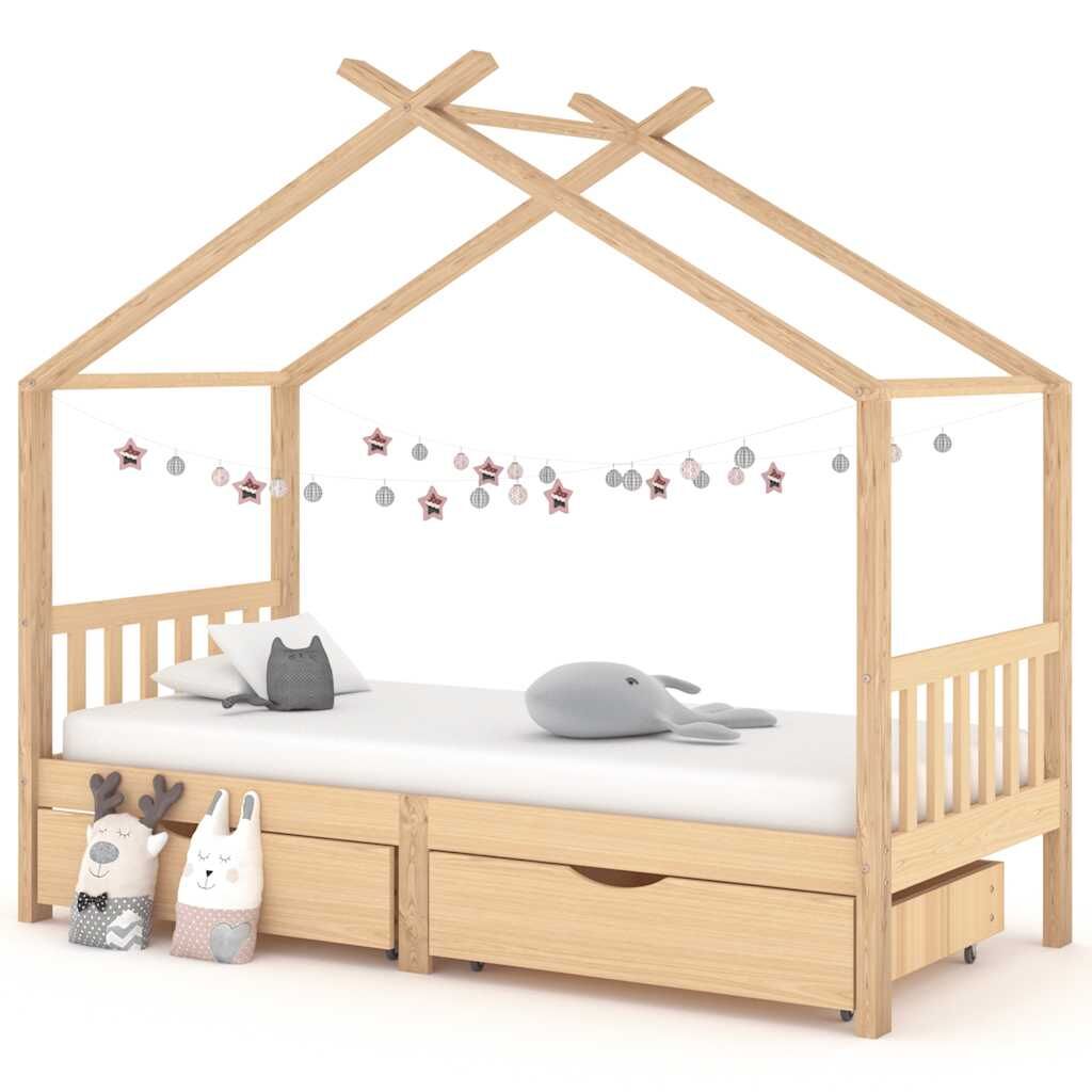 Vidaxl Estructura Cama Niños Con Cajones Madera Maciza Pino 90x200 Cm_1