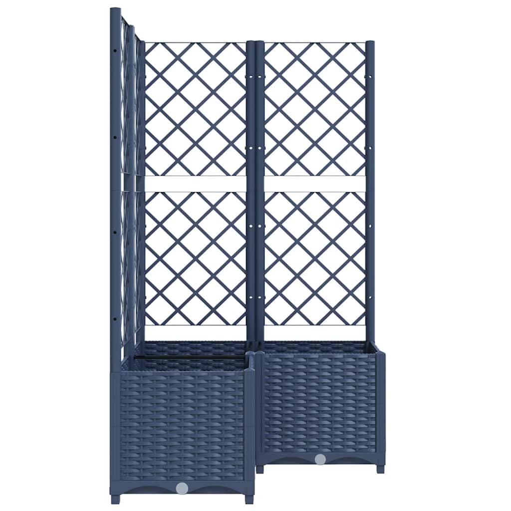 Jardinera Con Enrejado Pp Azul Gris 80x80x136 Cm_3