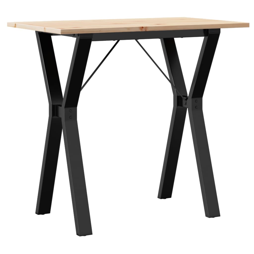 Mesa De Comedor Marco Y Madera Maciza Pino Y Acero 80x50x75 Cm_4