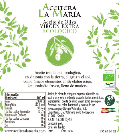 Aceite De Oliva Virgen Extra Ecológico 100 Ml Cristal Cosecha 2024-2025