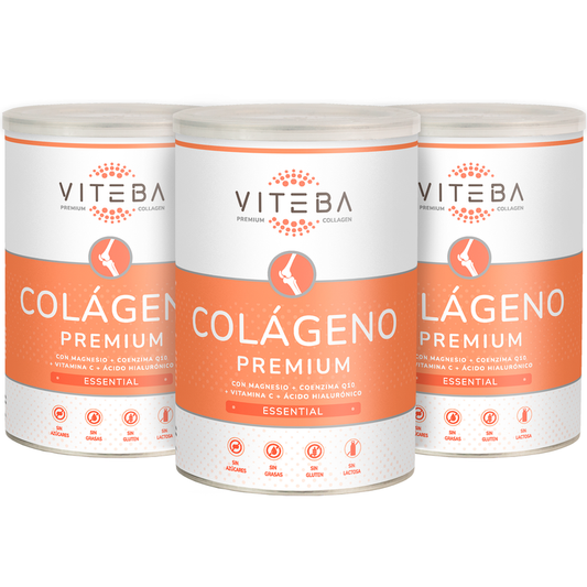 Viteba Pack de 3 Colágeno Hidrolizado Essential 330 g x 3 + AH + Coenzima Q10 + Magnesio │ Sabor y olor neutros_0