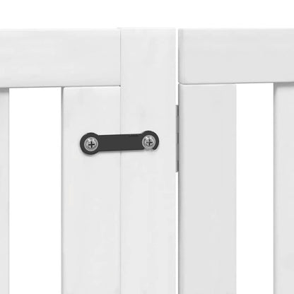 Vidaxl Puerta De Perros Plegable 8 Paneles Madera Álamo Blanca 640 Cm_5