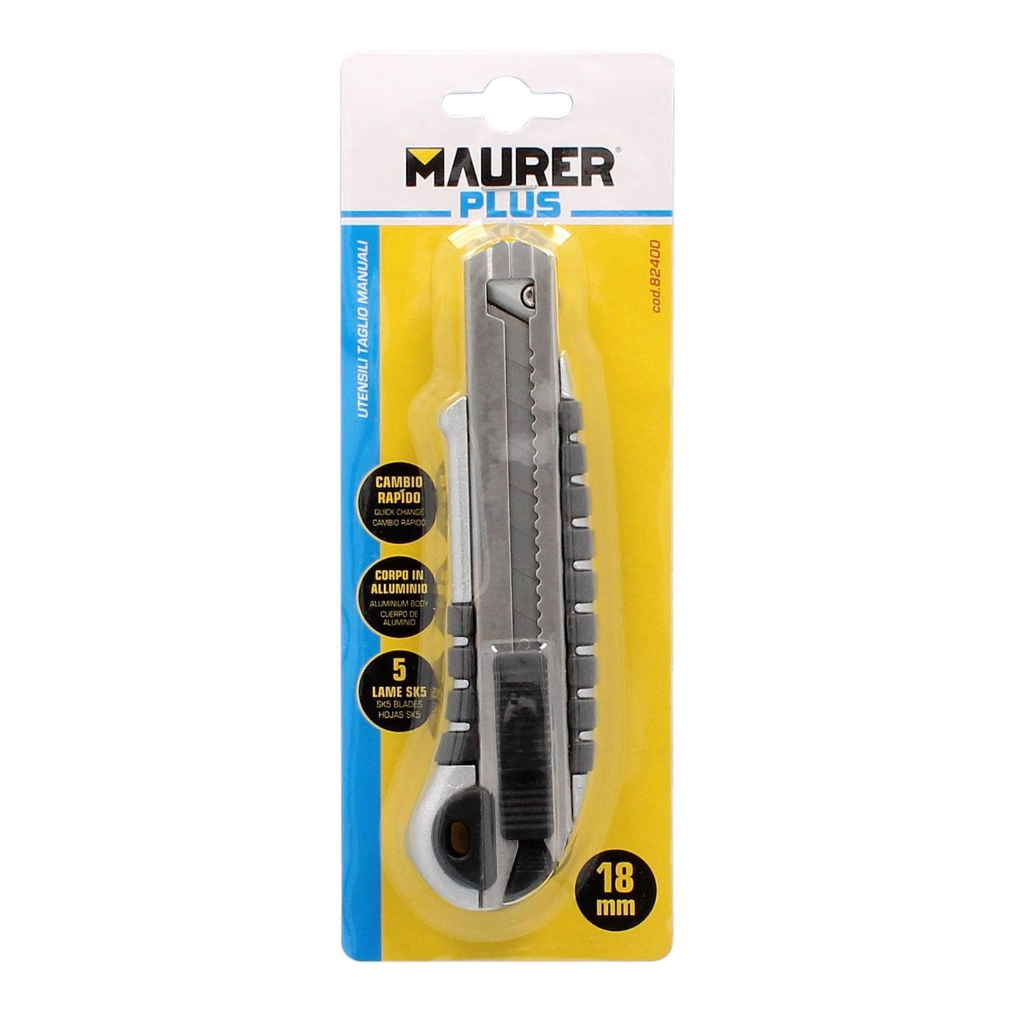 Cutter Profesional De Aluminio Hoja De 18 Mm. Incluye 5 Cuchillas. Cuter Cuerdas Carton, Cuters Profesional_2