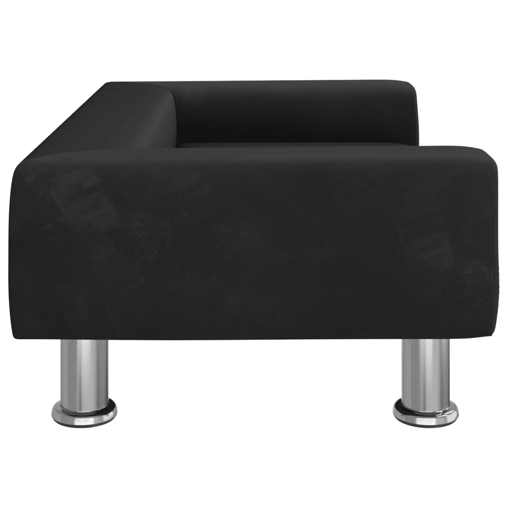 Cama Para Perros De Terciopelo Negra 70x45x26,5 Cm / Vetonek_3