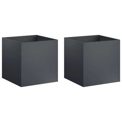 Macetero De Jardín 2 Uds. Gris Antracita 45 X 45 X 45 Cm_0