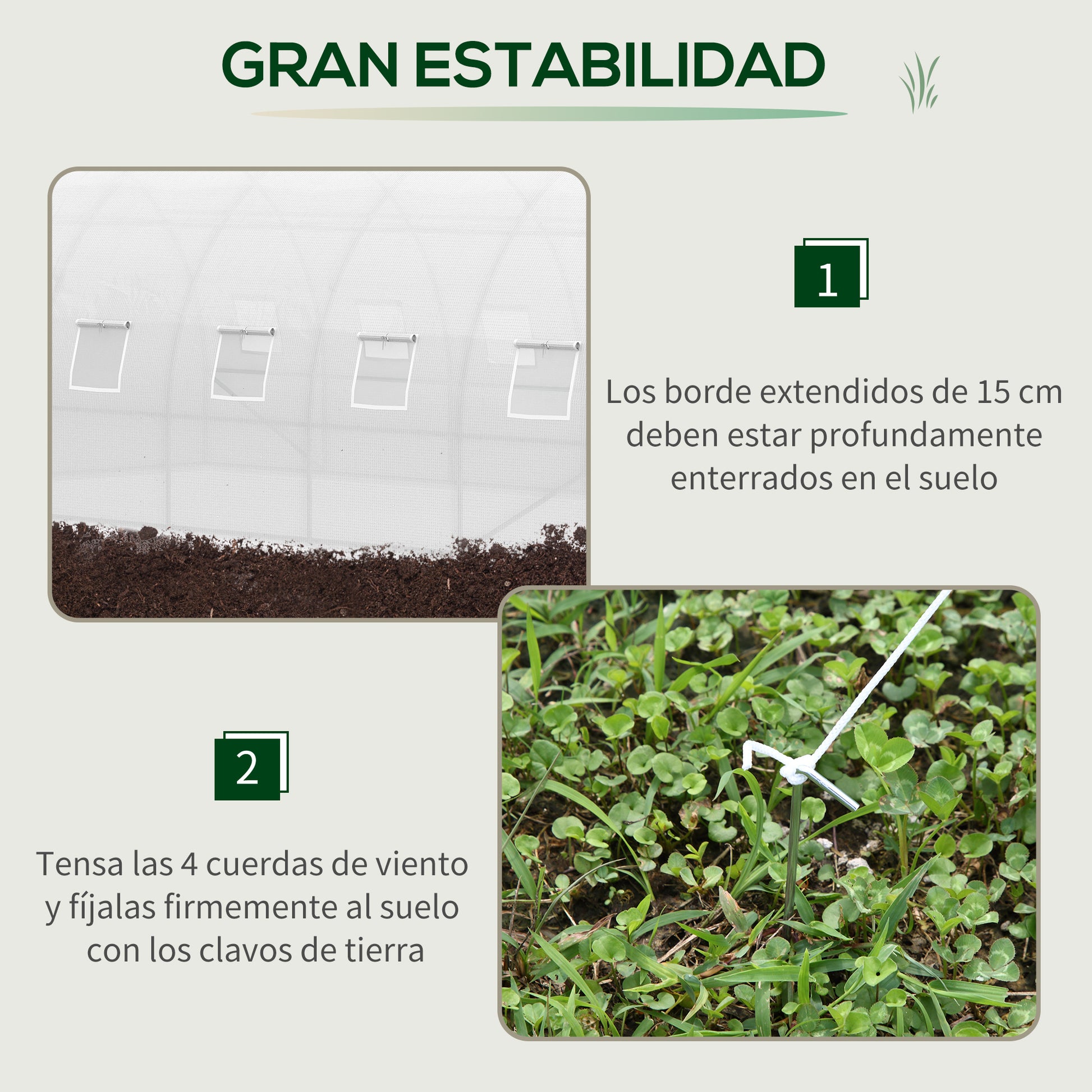 Outsunny Invernadero De Túnel 6x3x2m Con Puerta Enrollable 12 Ventanas De Pe_4