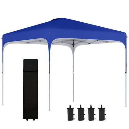 Outsunny Carpa Plegable 2,5x2,5x2,7 M Con Altura Ajustable Anti-uv Azul_0