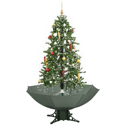 Vidaxl Árbol De Navidad Con Nieve Con Base En Paraguas Verde 170 Cm_0