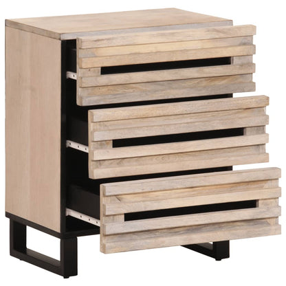 Mesita De Noche Madera Maciza De Mango 50x34x62 Cm_1