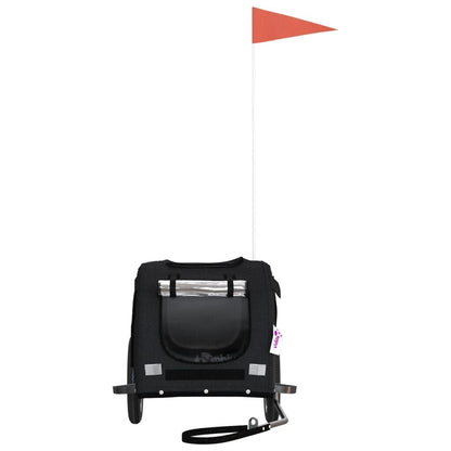 Vidaxl Remolque De Bicicleta Mascotas Hierro Tela Oxford Negro_3