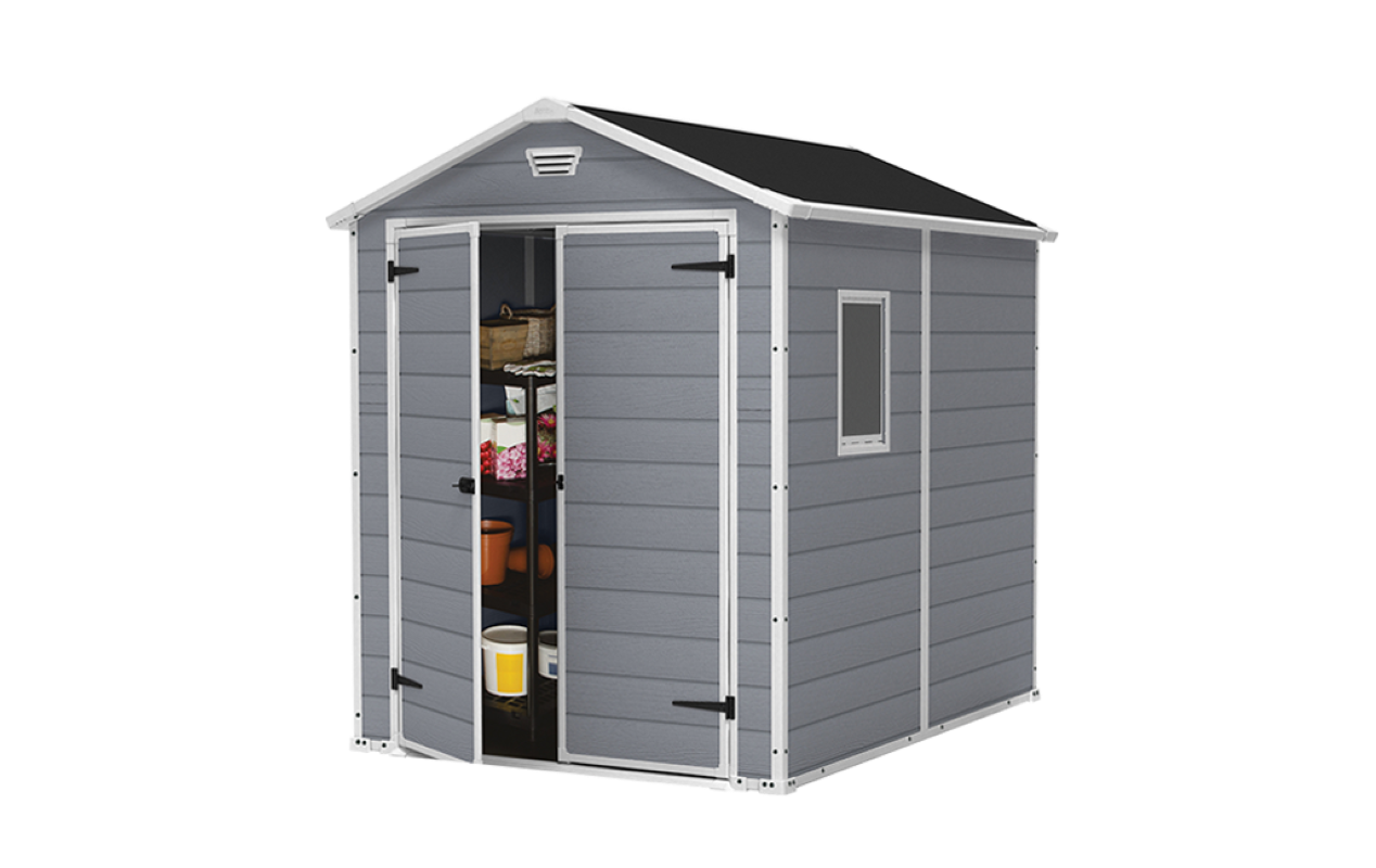 Caseta De Exterior Manor 6x8 De Keter. 185,8x236,8x227 Cm - Gris
