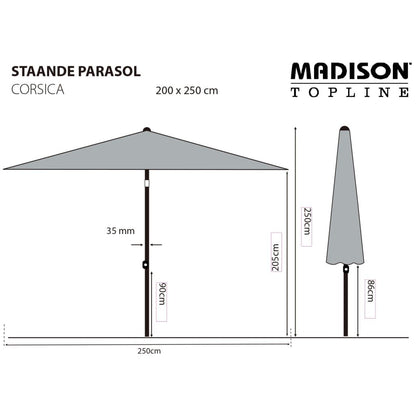Madison Sombrilla De Jardín Corsica Taupe 200x250 Cm_2