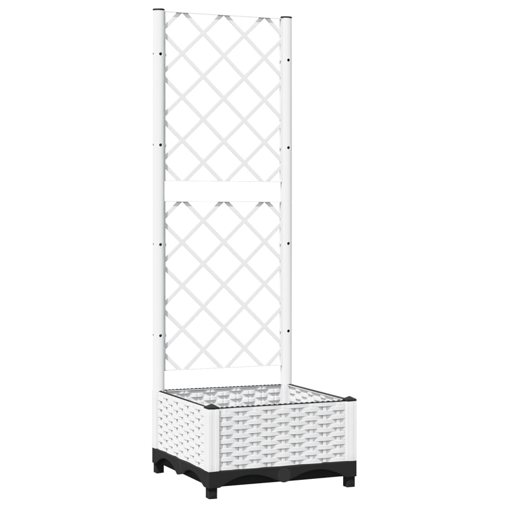 Jardinera Con Enrejado Pp Blanco 40x40x121,5 Cm_0