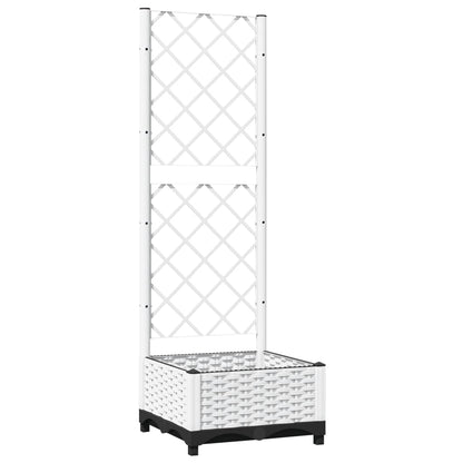 Jardinera Con Enrejado Pp Blanco 40x40x121,5 Cm_0