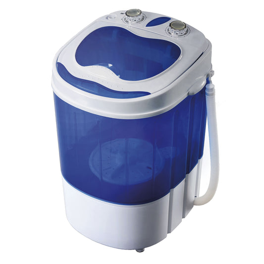 Mini Lavadora Portátil Con Centrifugado, Camping, Capacidad Ropa 3kg, Ideal Viajes, Camper Briebe Wm1111, Blanco/azul_0